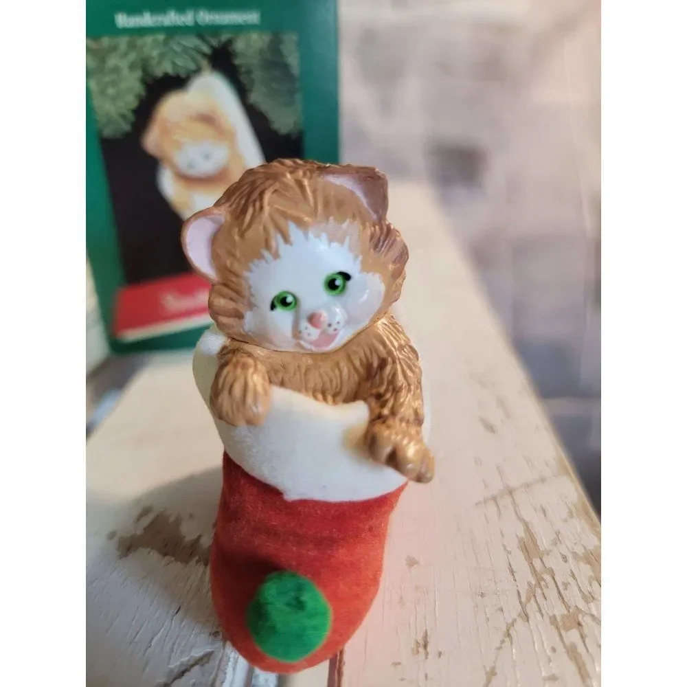 Hallmark‎ Stocking kitten 1989 xmas ornament